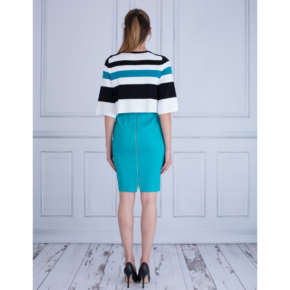 Caractere 3/4 Wide Sleeve Stripe Ribbed Cardigan Multi