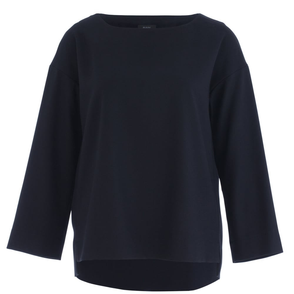 Riani Square Neck Loose Blouse Black