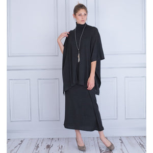 knee length dresses for ladies Cretan with Silk Embroidery Linen Dress – Buggy NYC main image 0
