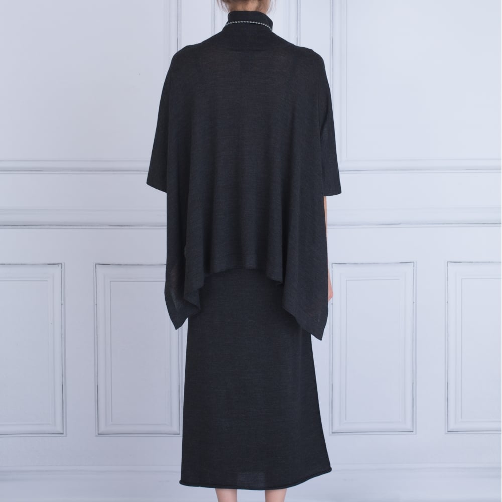 Crea Concept Knitted Maxi Skirt Charcoal