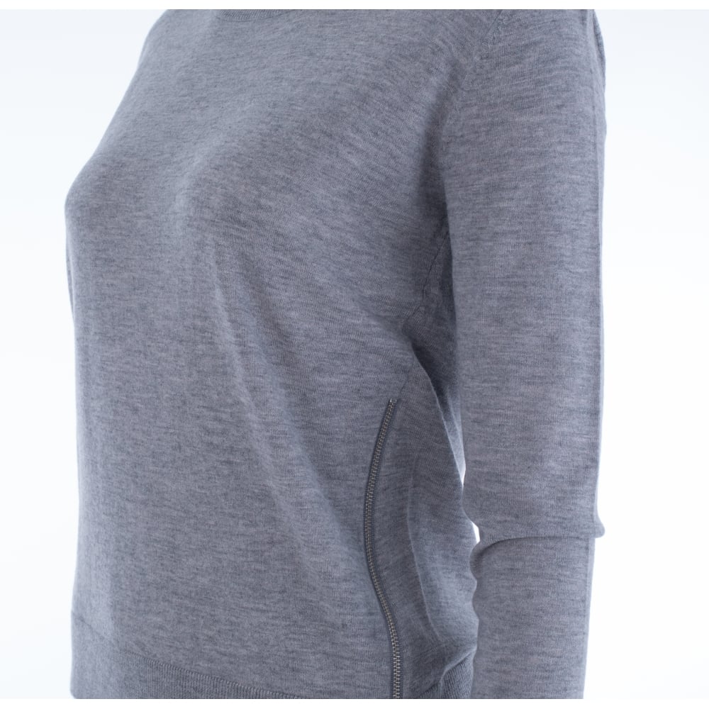 FFC Fine Knit Jumper With Side Zip Grey