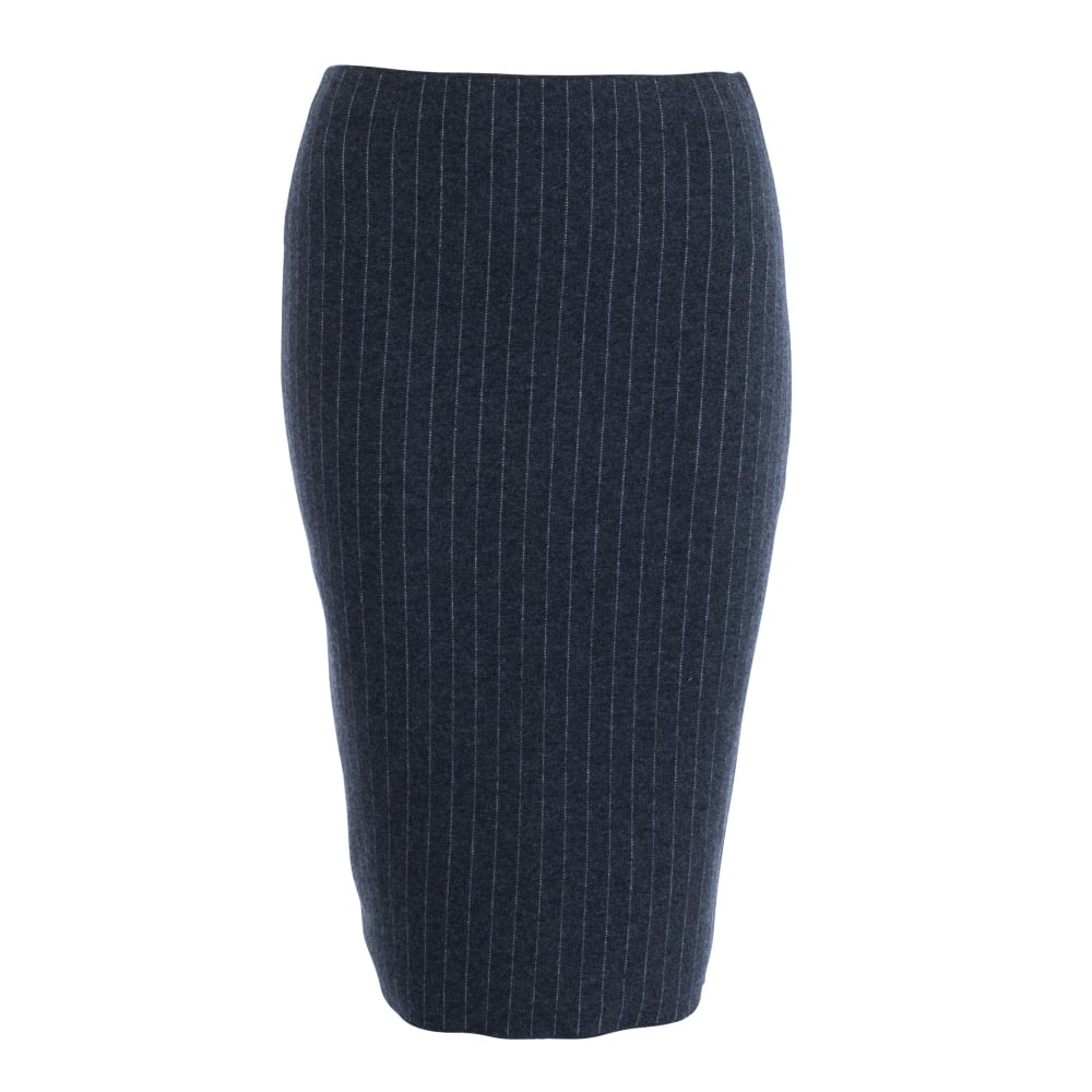 D Exterior Pinstripe Pencil Skirt Grey