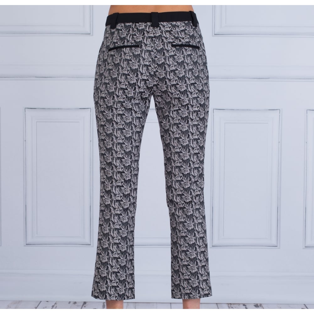 Marc Cain Owl Print Trouser Beige/Black