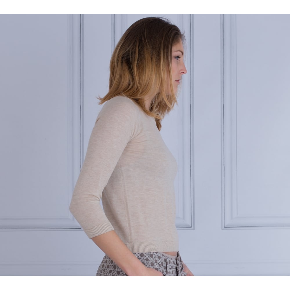 FFC Round Neck Short Bodied Jumper Beige