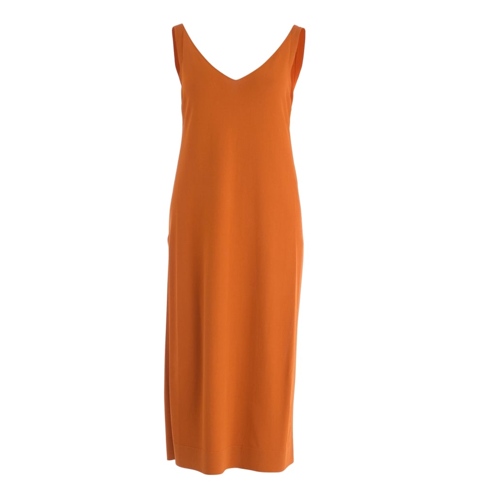 D Exterior Long Side Split Tabard Tunic Dress Burnt Orange