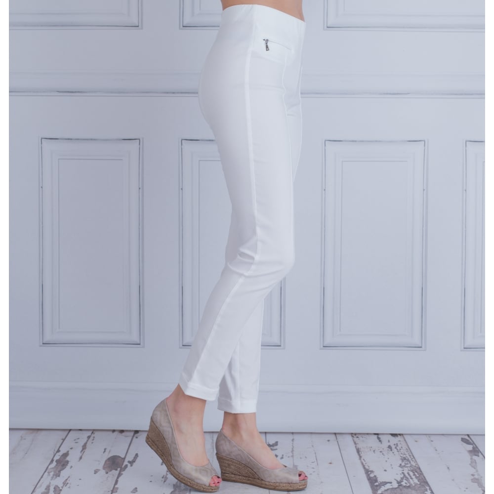 Simclan Skinny Trouser With Zip & Turn-Up White 1764-43