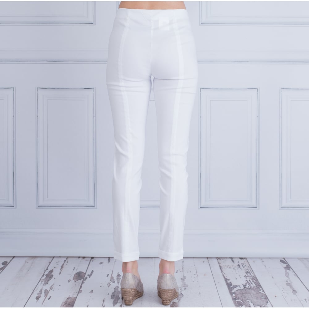Simclan Skinny Trouser With Zip & Turn-Up White 1764-43