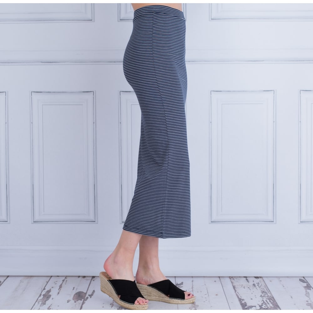 Alembika Long Stripe Tube Jersey Skirt Navy/White