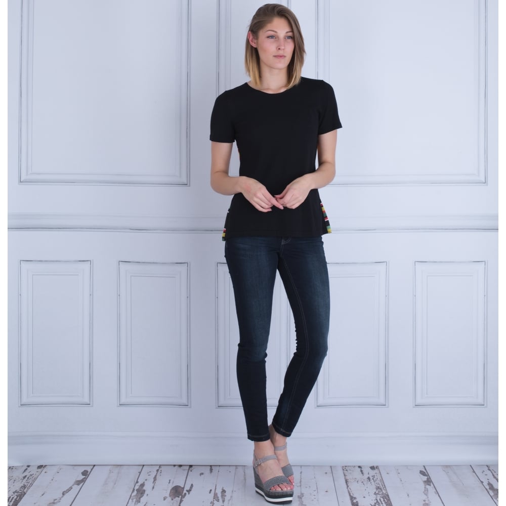 Beatrice B Pleat Back Jumper Black/Red/Mustard