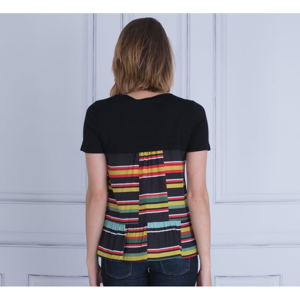 Beatrice B Pleat Back Jumper Black/Red/Mustard