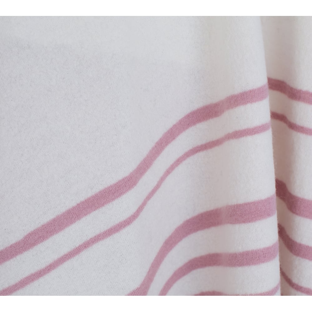 Masai Lachima Edge To Edge Boiled Wool Cape With Stripe Hem Pink/Cream
