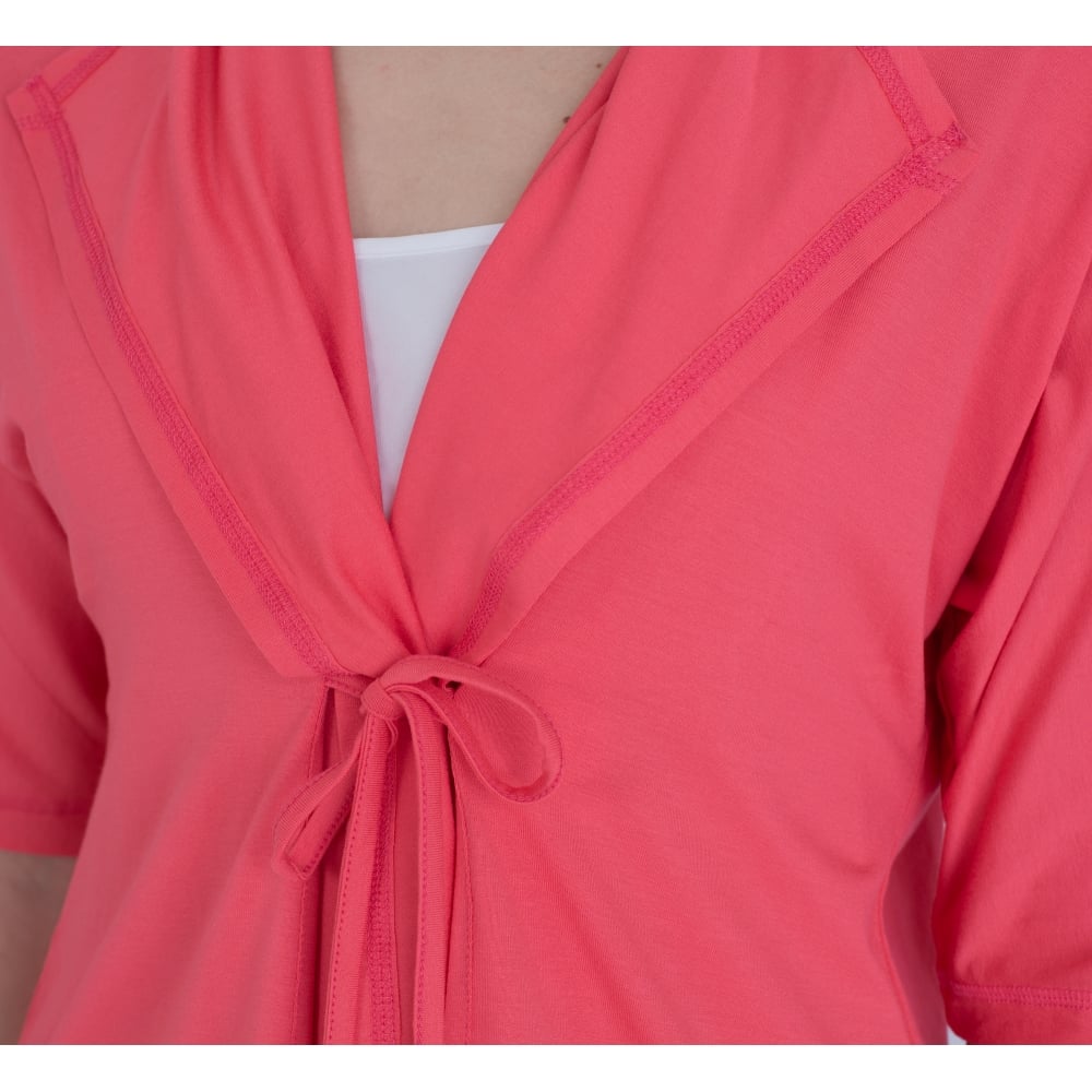 Masai Ili Half Sleeve Tie Front Cardigan Cherry