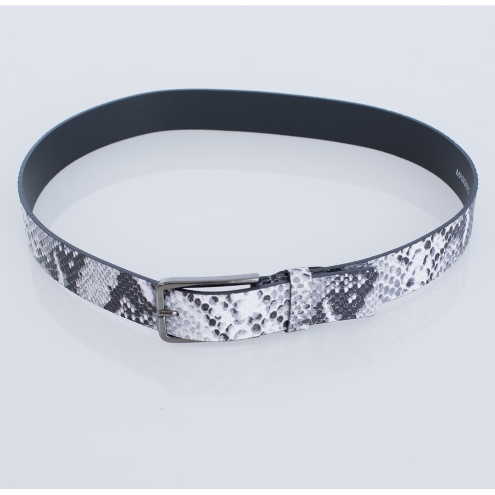 Snake Print Wide Belt In Black & White