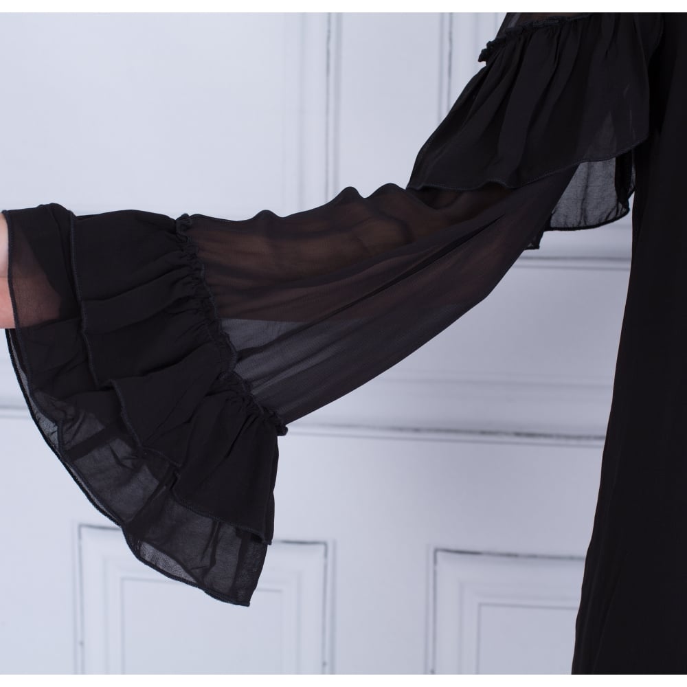 Gestuz Frill Arm Shift Dress Black