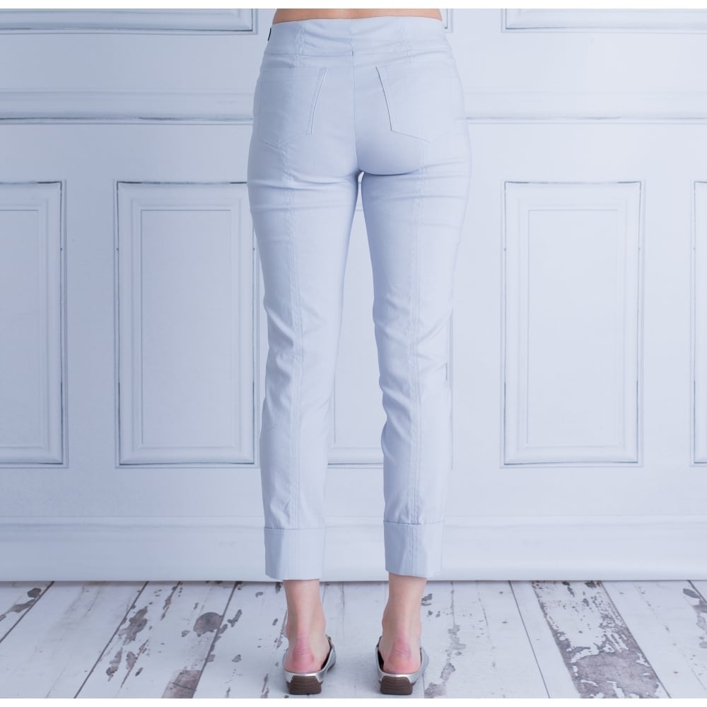 Robell Bella 09 Pull On Pant With Turn Up Silver Grey 51533 54288