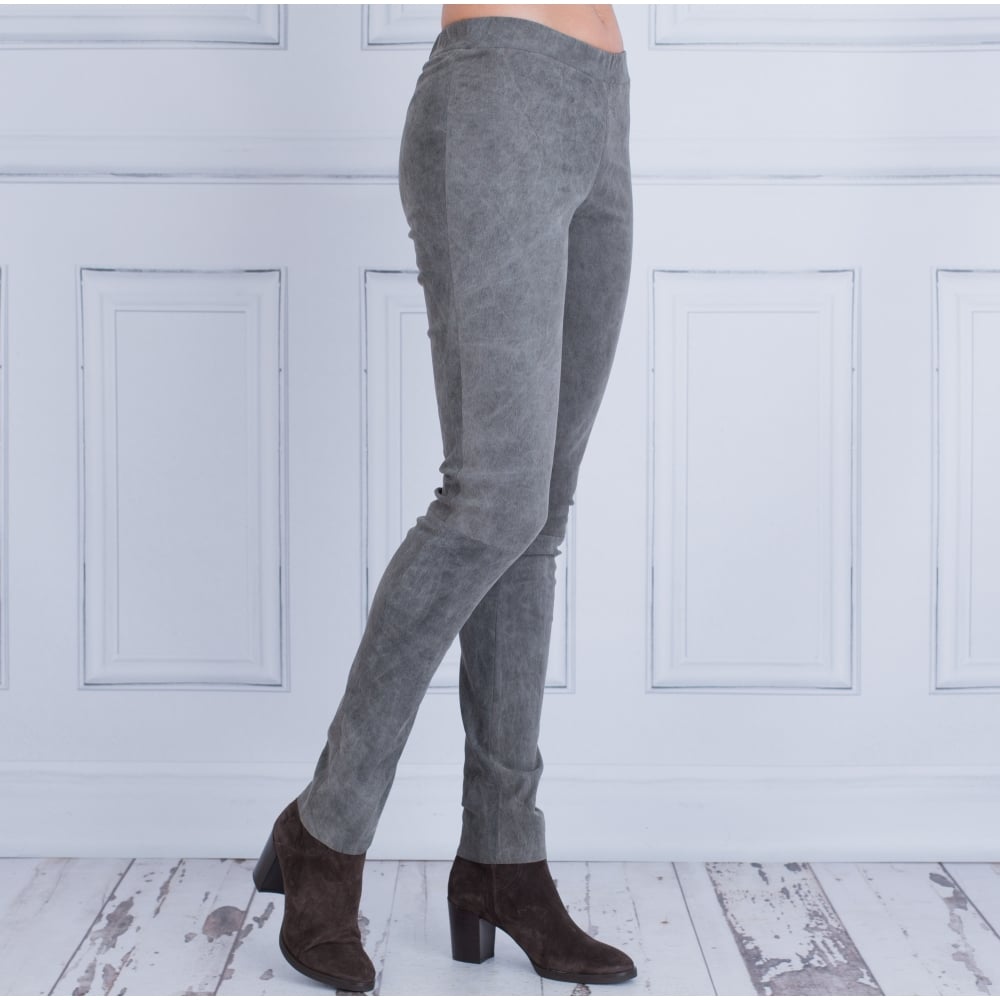 Max&Moi Distressed Leather Leggings Grey