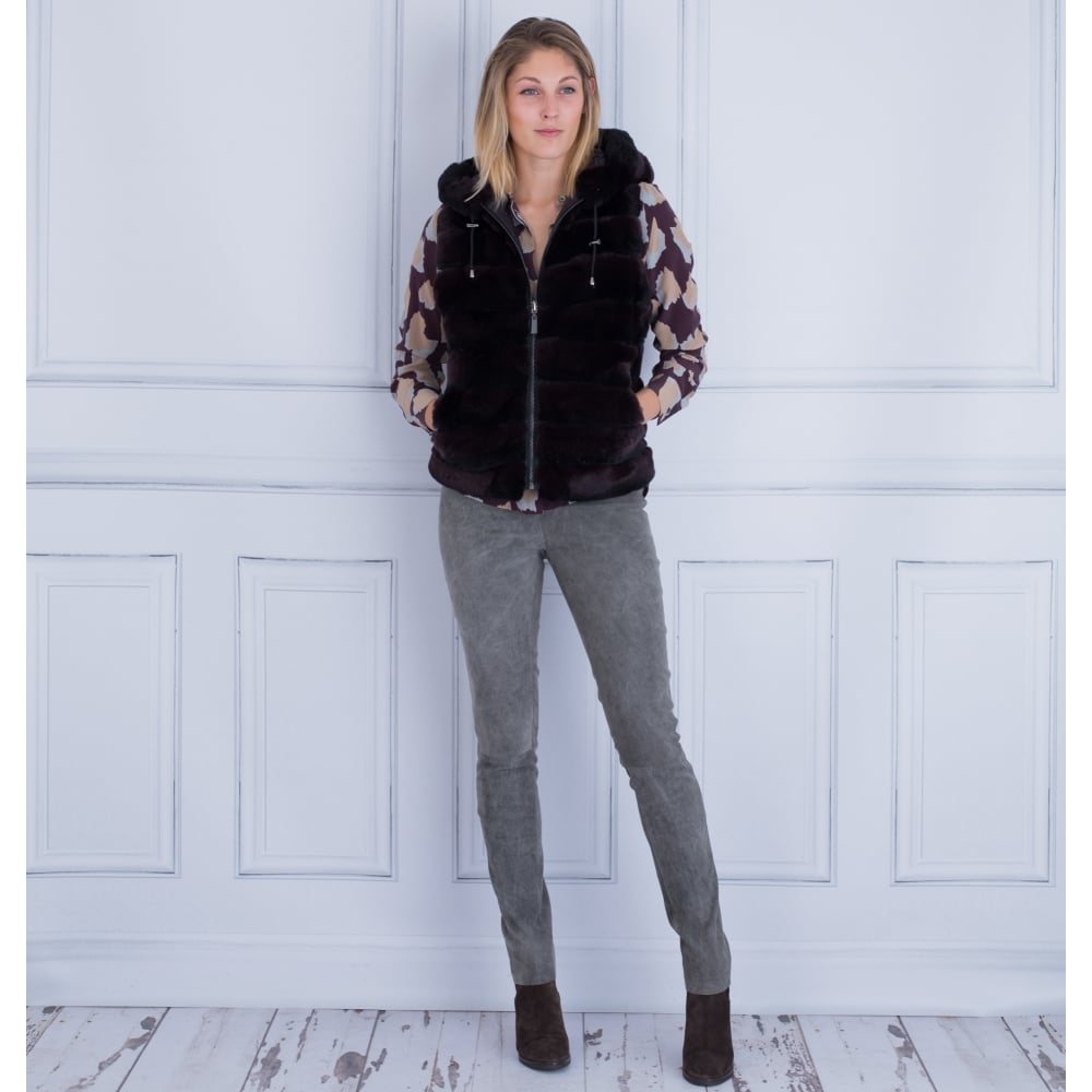 Max&Moi Distressed Leather Leggings Grey