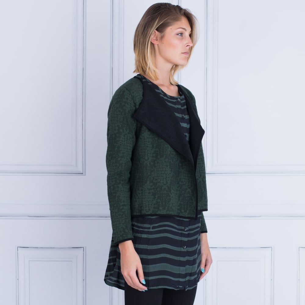 Masai Iri Jersey Jacket With Contrast Lining Black/Green