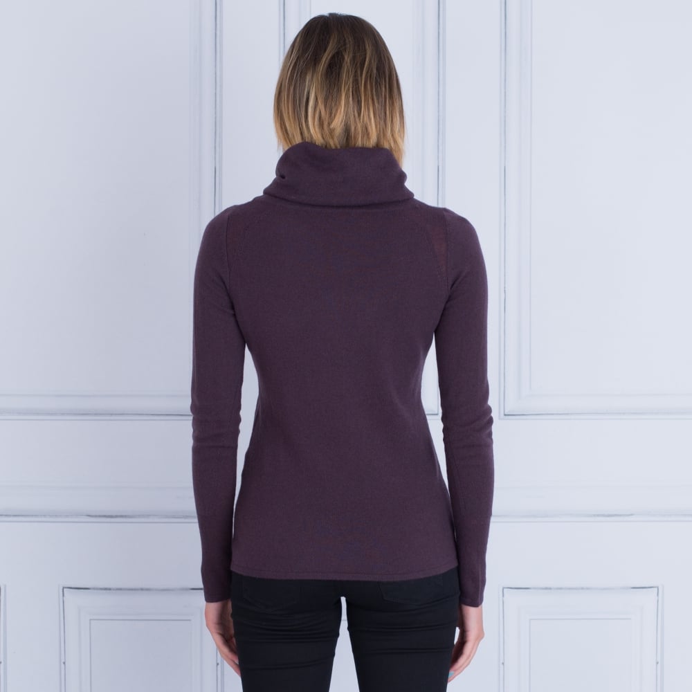 FFC Soft Cowl Neck Fitted Jumper Plum