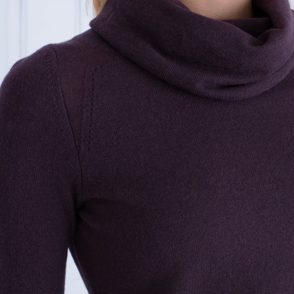 FFC Soft Cowl Neck Fitted Jumper Plum