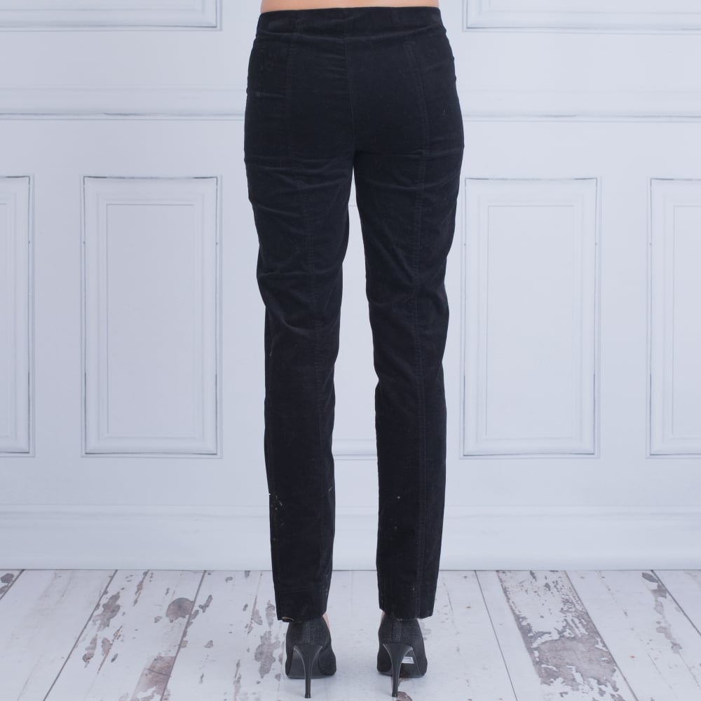 Robell Marie Velvet Trouser In Black 51414 54362