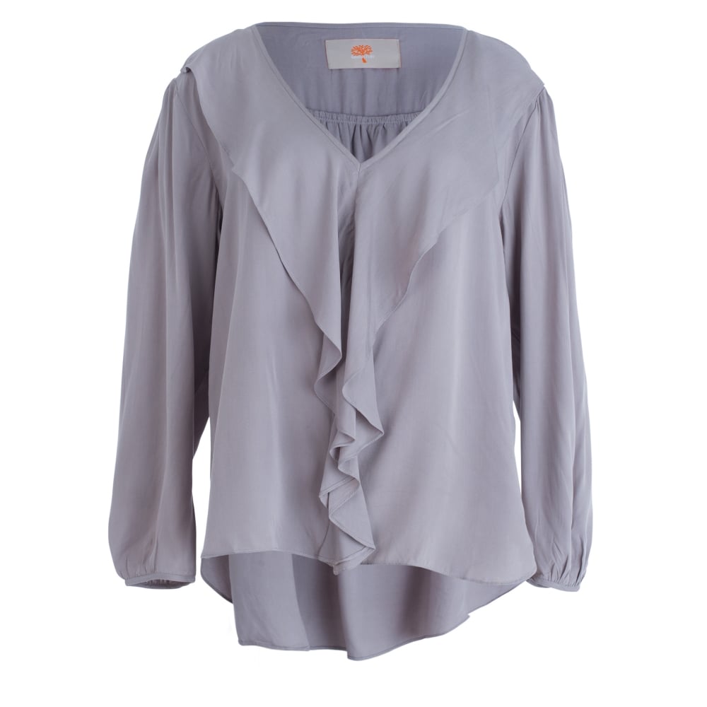 Ginger Toby Frill Blouse Grey