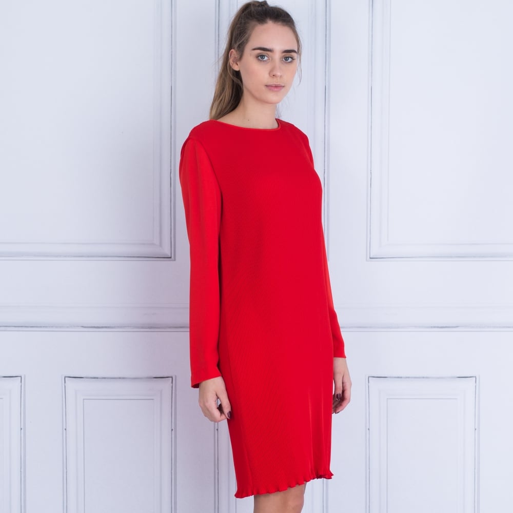 Marc Cain Pleat Dress Red