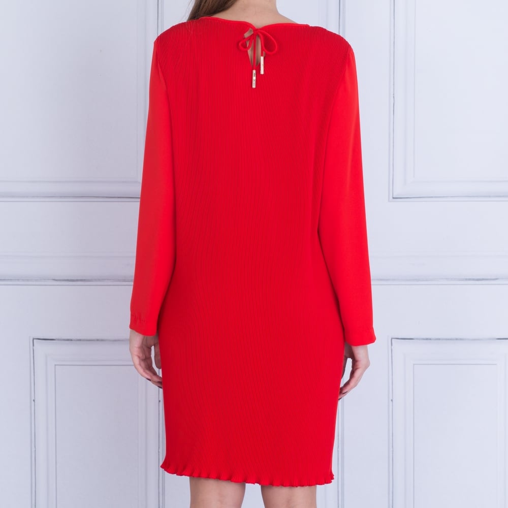 Marc Cain Pleat Dress Red