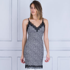 Rosemunde Lace Trim Leopard Print Slip Dress Grey – SisterOnlinestore