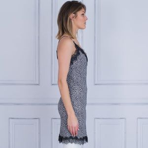 Rosemunde Lace Trim Leopard Print Slip Dress Grey SisterOnlinestore Rosemunde Lace Trim Leopard Print Slip Dress Grey SisterOnlinestore