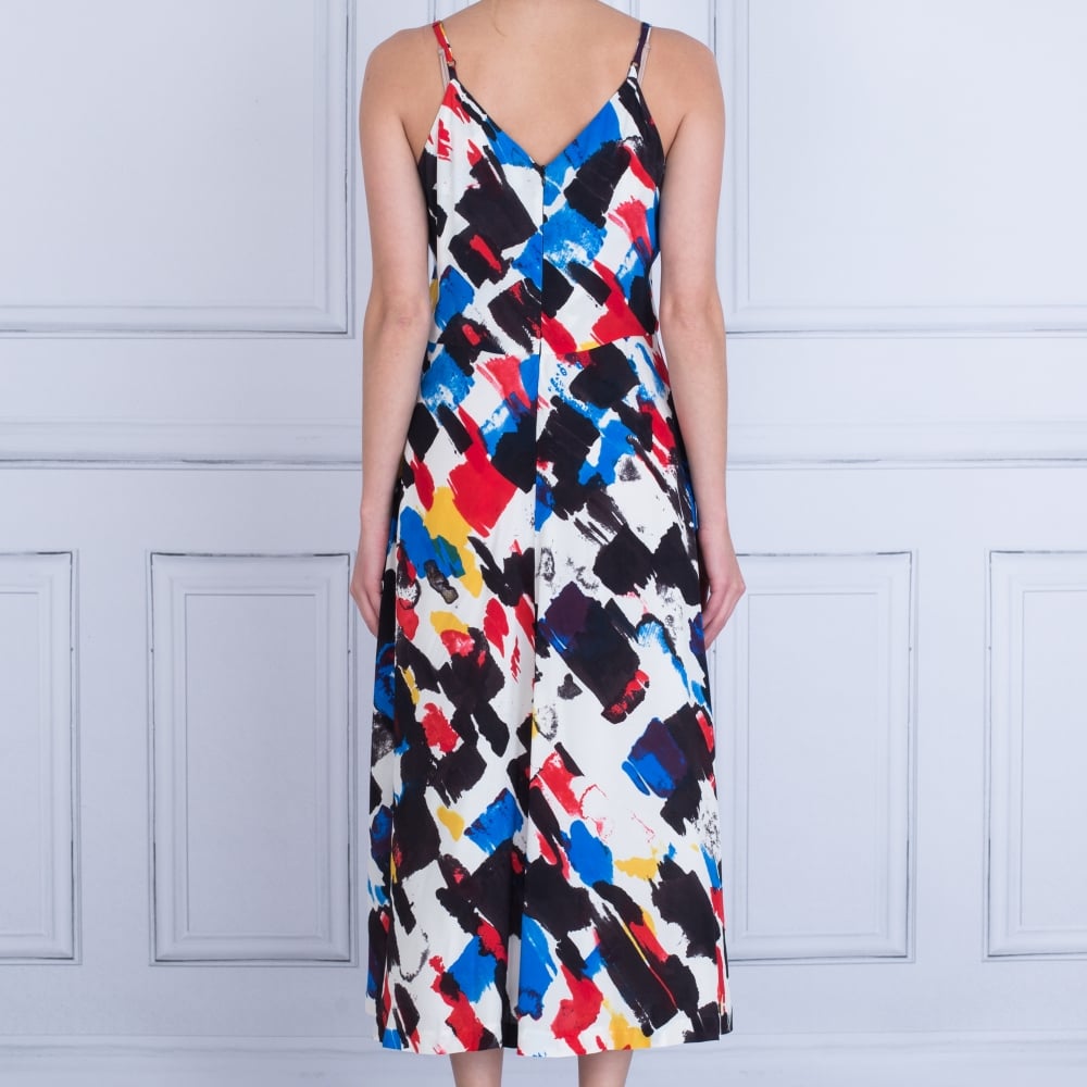 Isabel De Pedro A Line Smudge Print Maxi Dress Multi