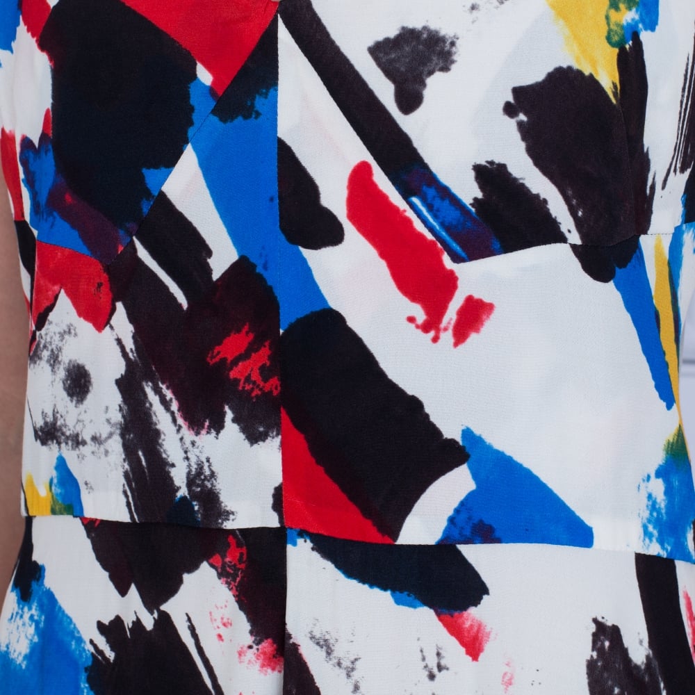 Isabel De Pedro A Line Smudge Print Maxi Dress Multi