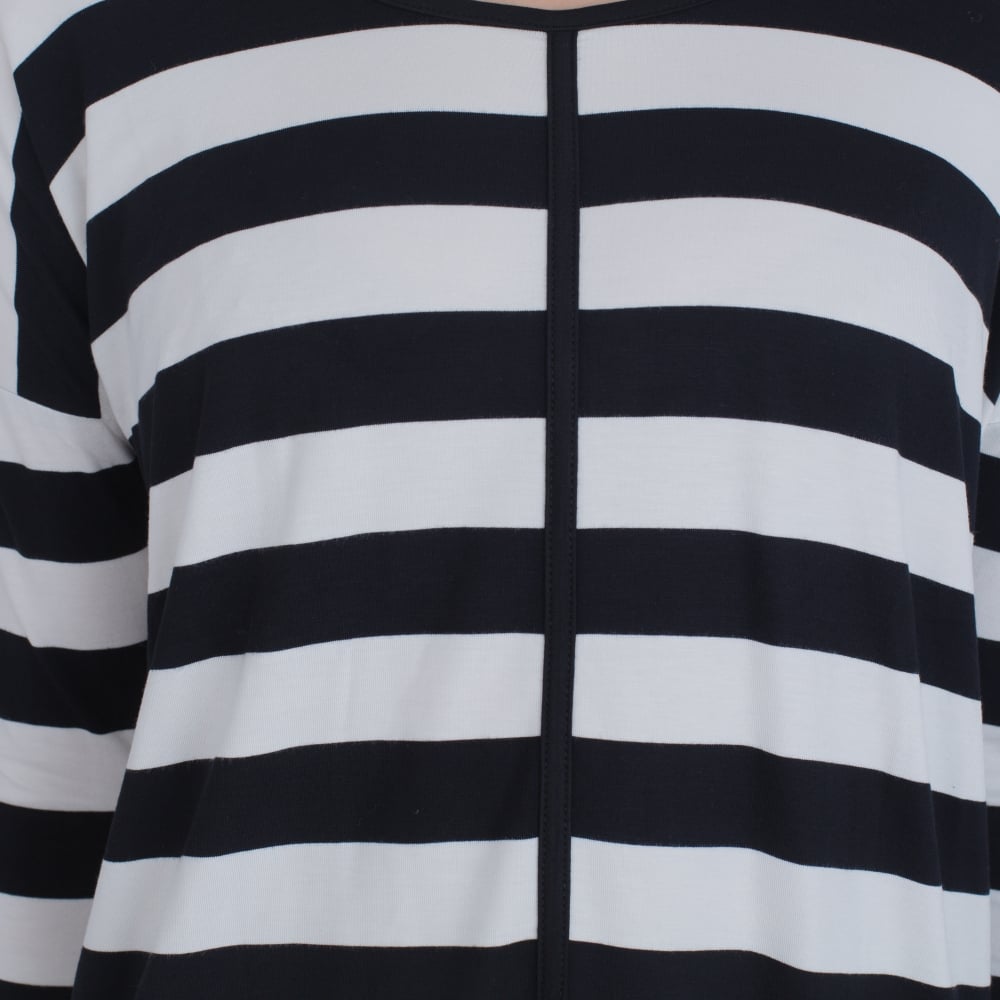 In Town Wide Stripe Jersey Top Black/Cream