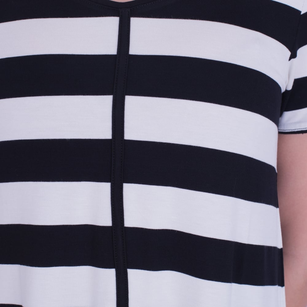 In Town Wide Stripe Jersey Dress Black/Cream