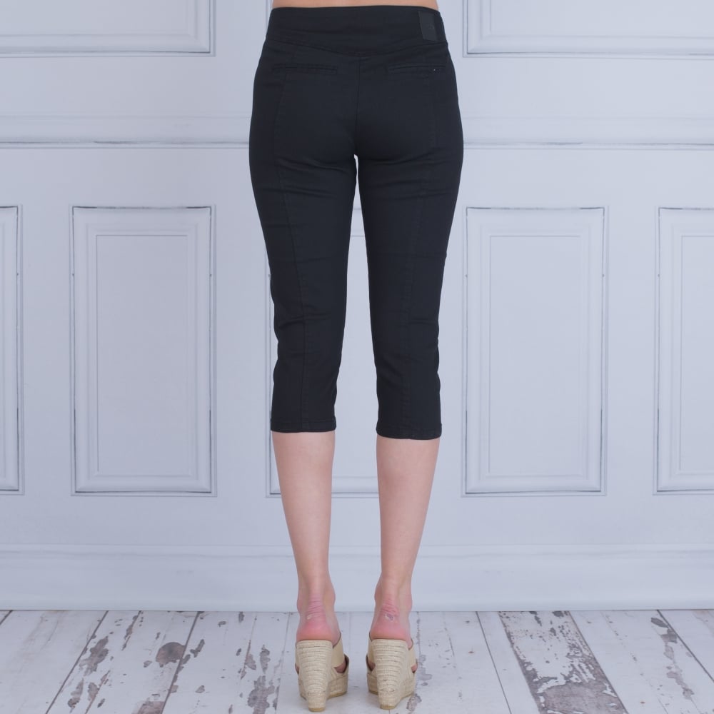 In Town Capri Crop Jean With Zip Detail Black