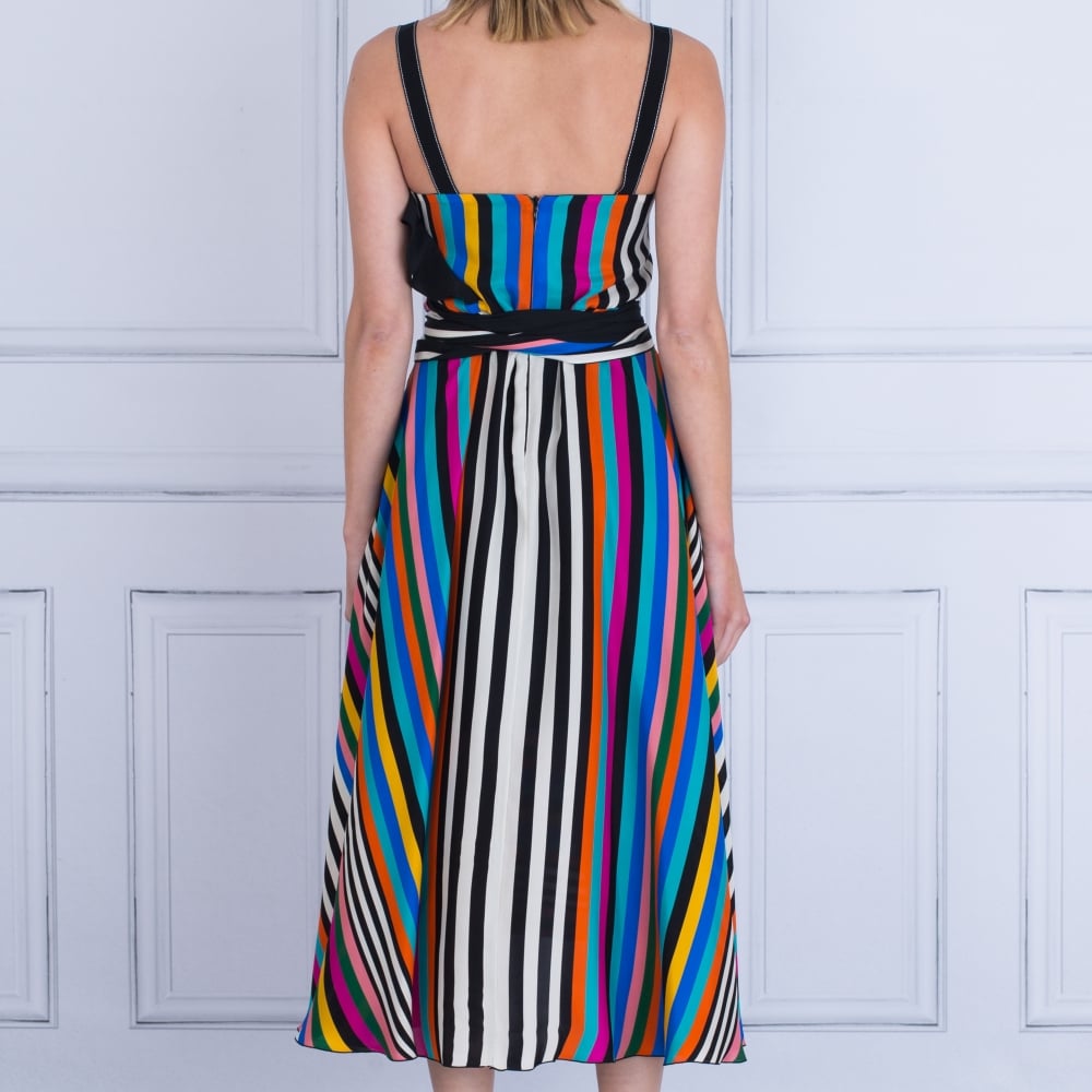 Beatrice B Stripe Maxi With Scarf Multi