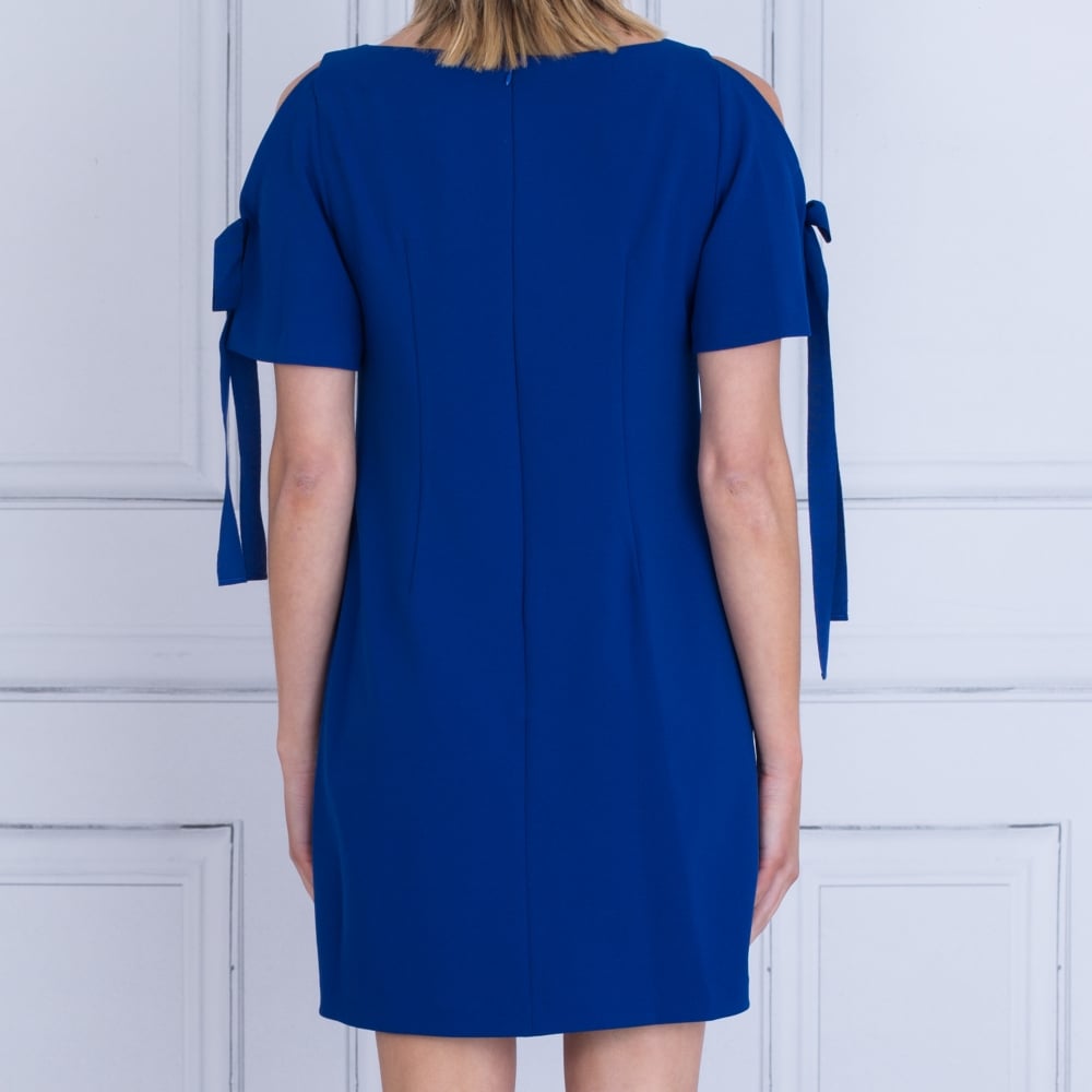 Adriana Papell Ribbon Tie Shift Dress Cobalt