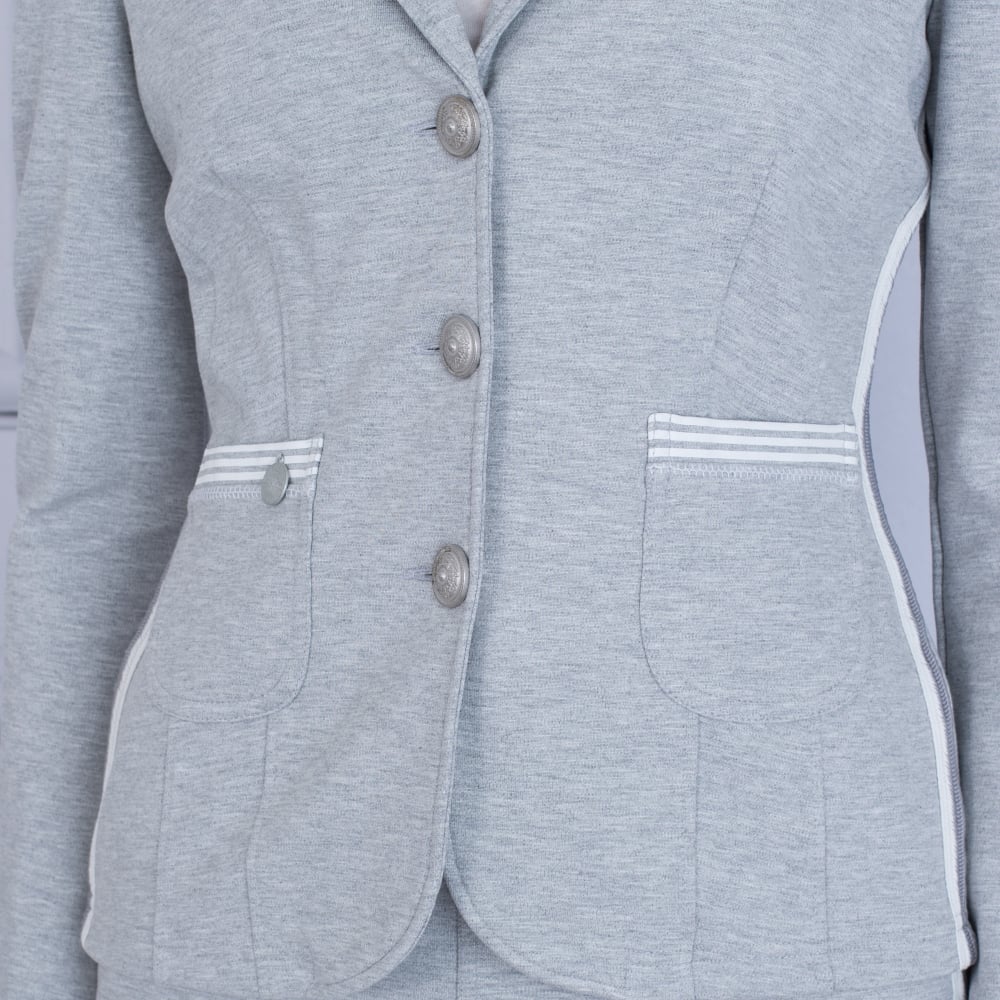 L Argentina Jersey Stripe Blazer Grey