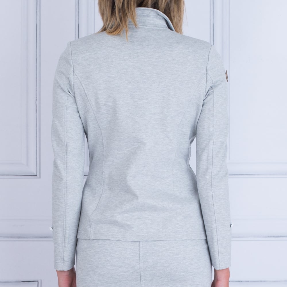 L Argentina Jersey Stripe Blazer Grey