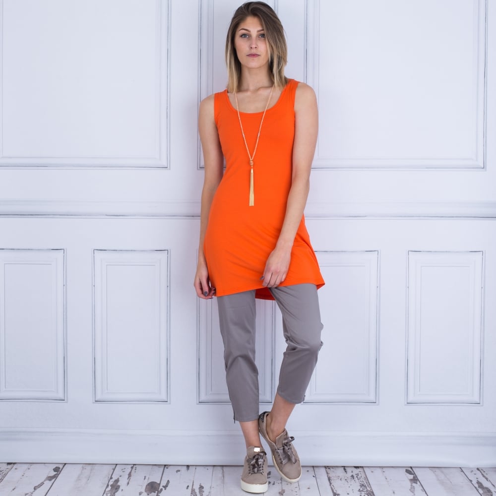 Masai Heat Scoop Neck A-Shape Tunic In Orange