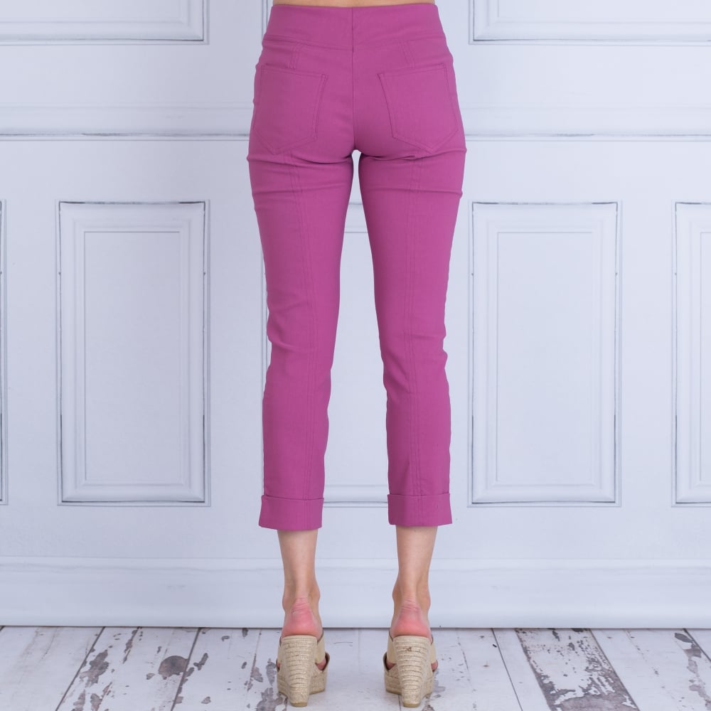 Simclan Back Stitch Leg & Pocket With Turn-Up Trouser Dark Pink 430 1864-44