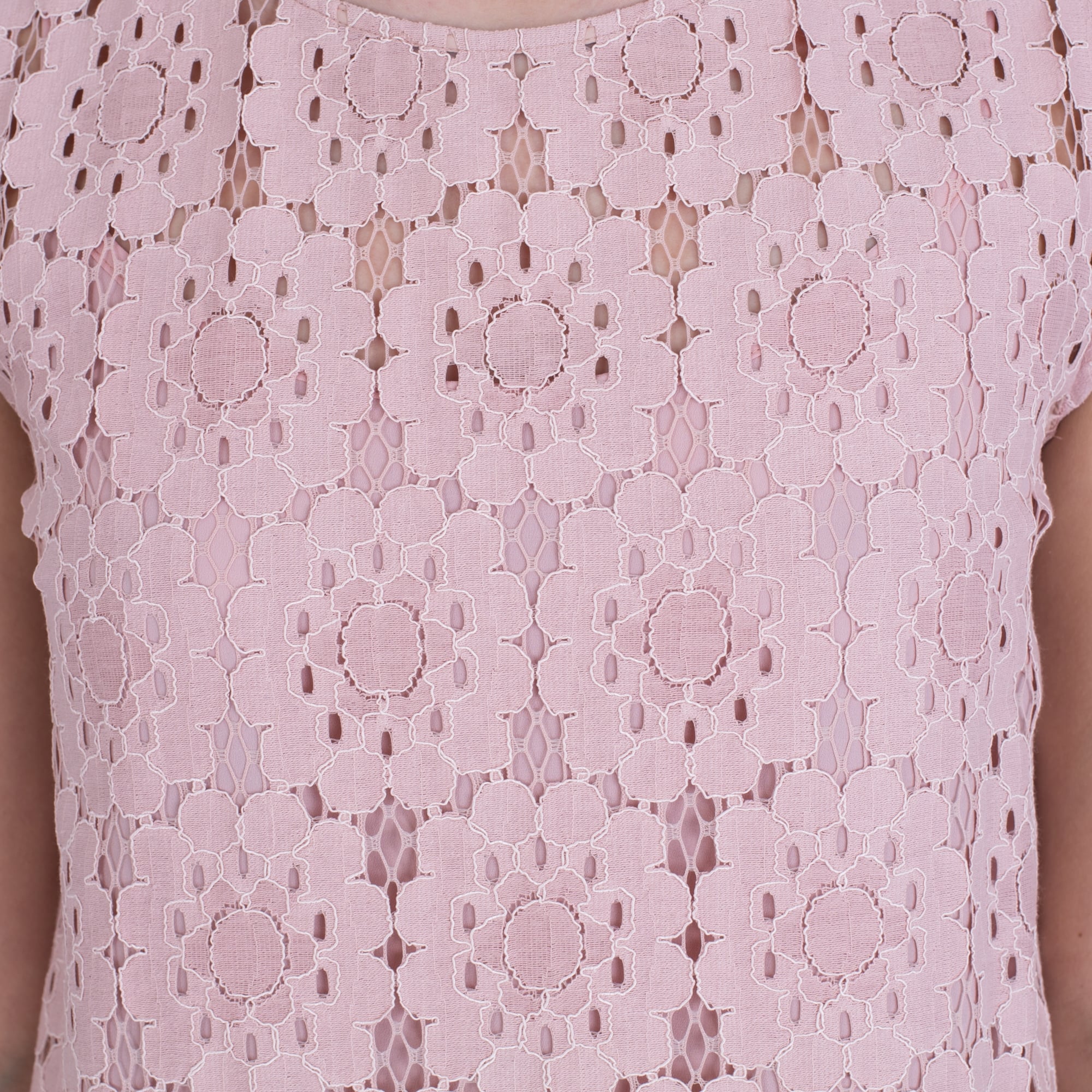 Beatrice B Cap Sleeve A Line Lace Dress Pink