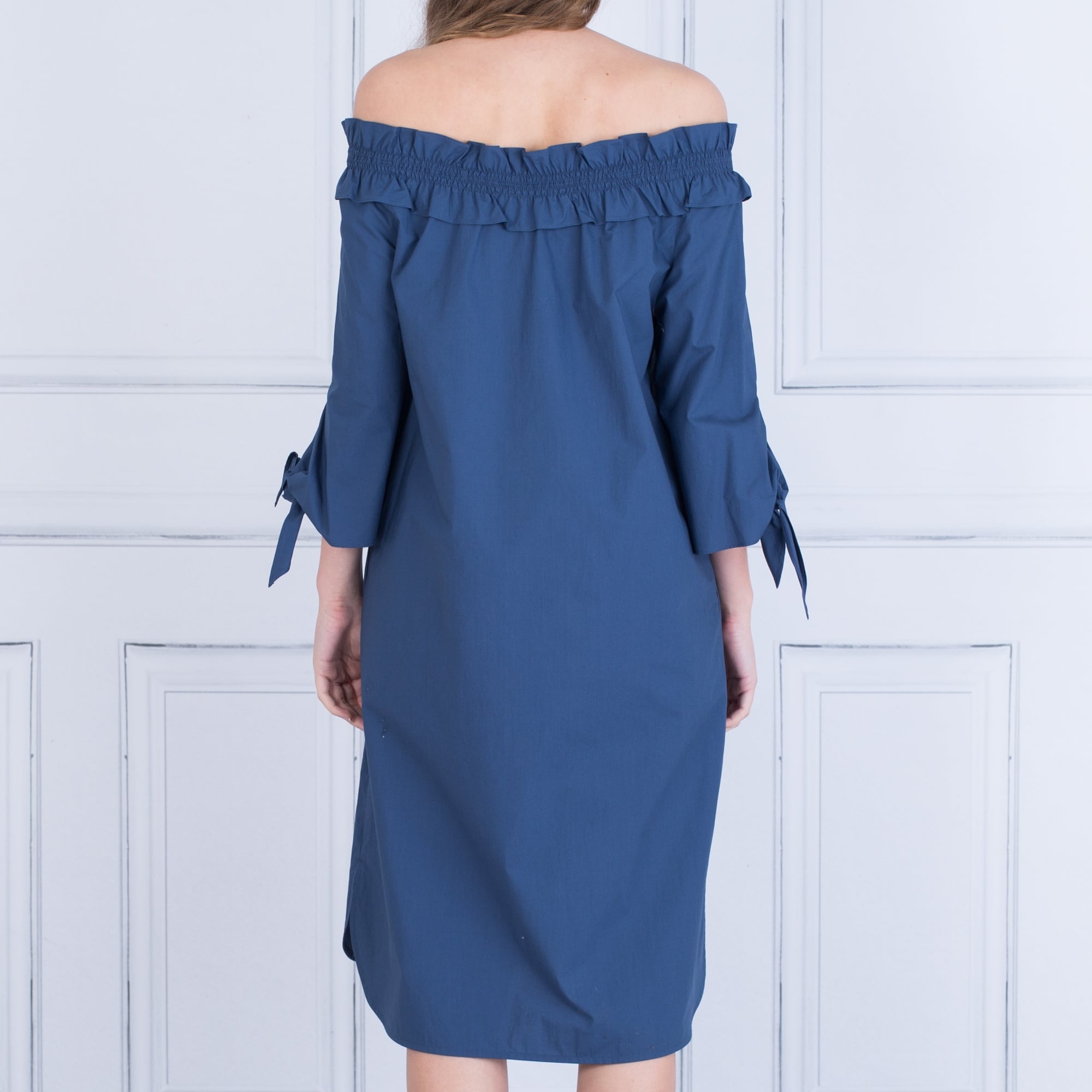 Luisa Cerano Bardot Shift Dress French Navy
