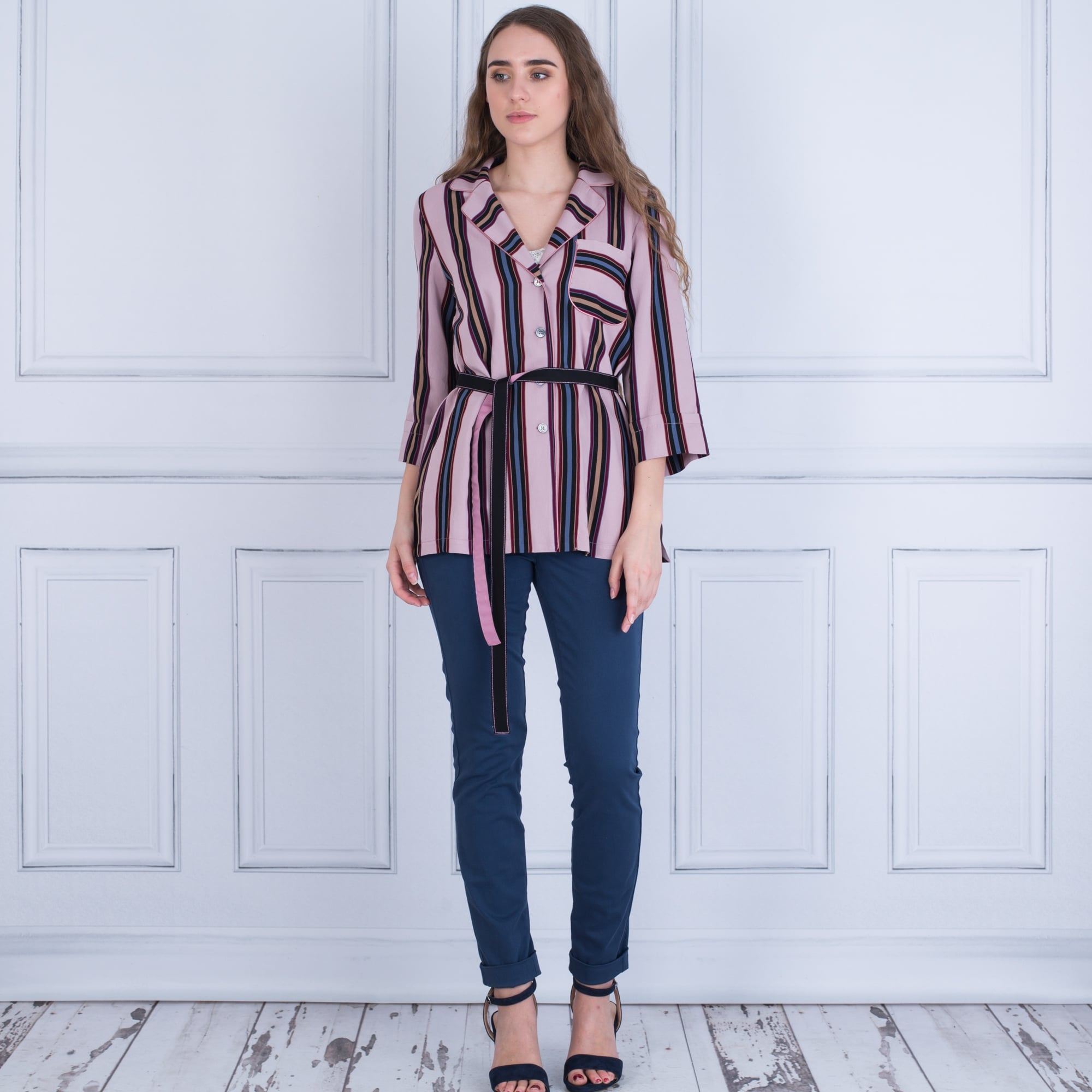 Beatrice B Stripe Jacket Pink & Blue