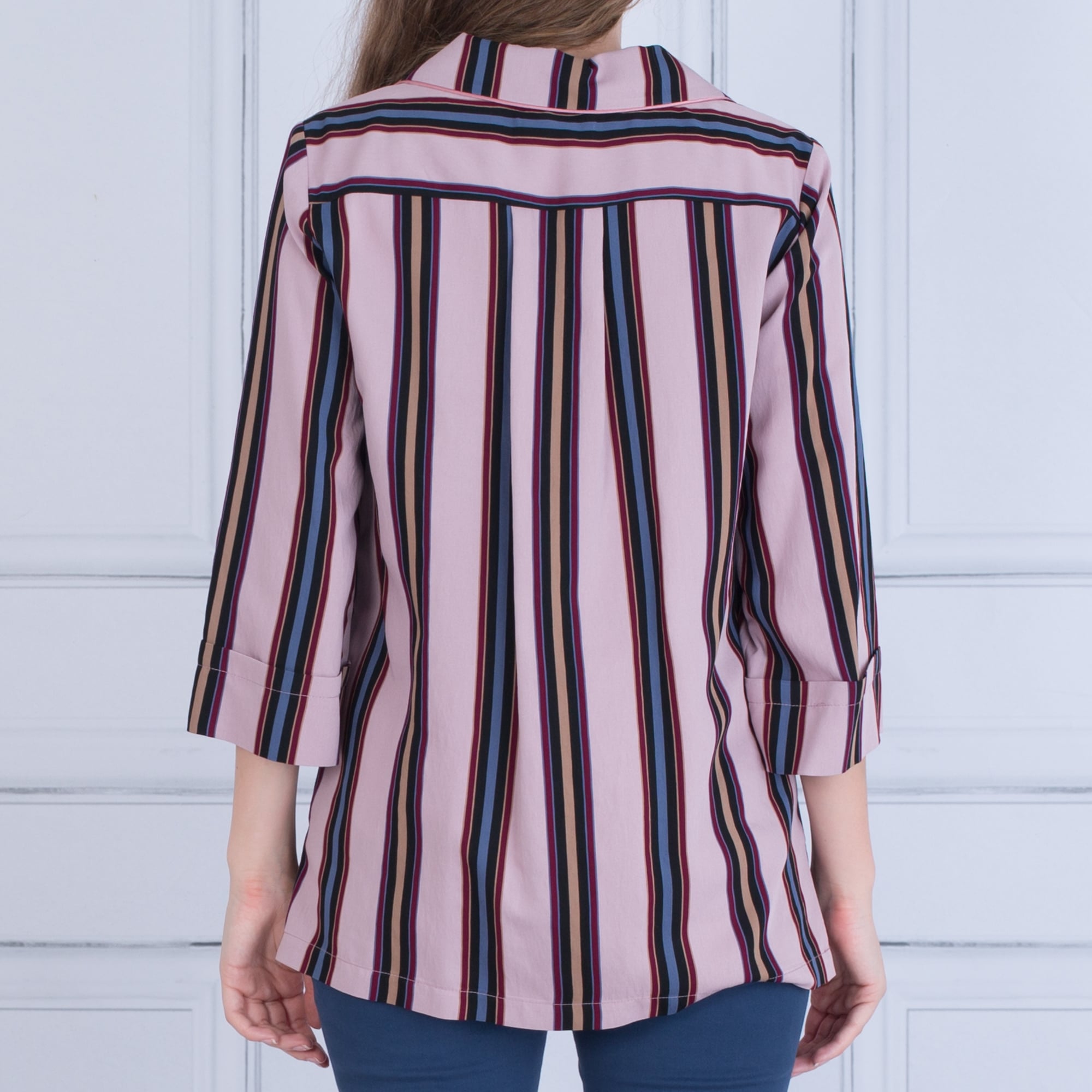 Beatrice B Stripe Jacket Pink & Blue
