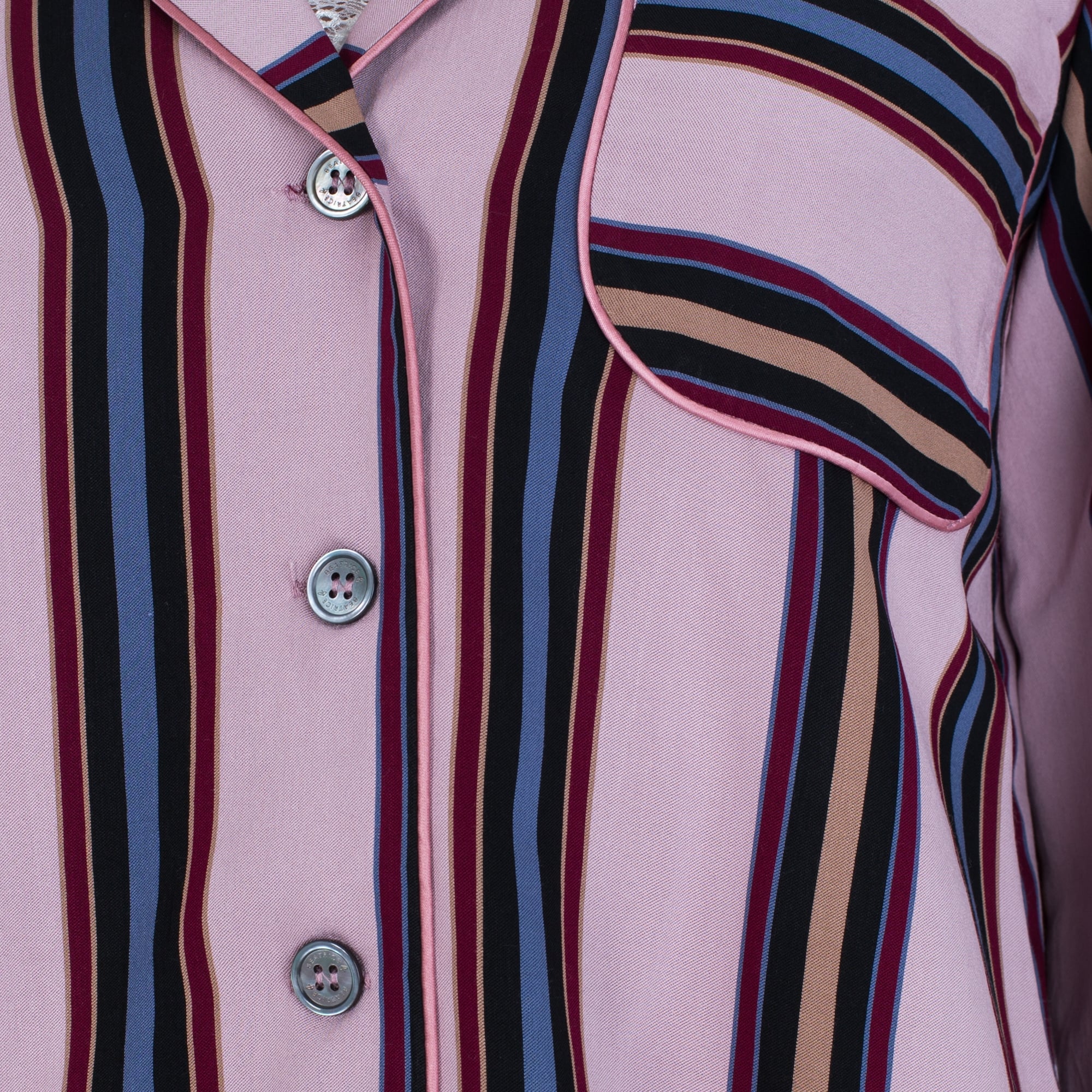 Beatrice B Stripe Jacket Pink & Blue