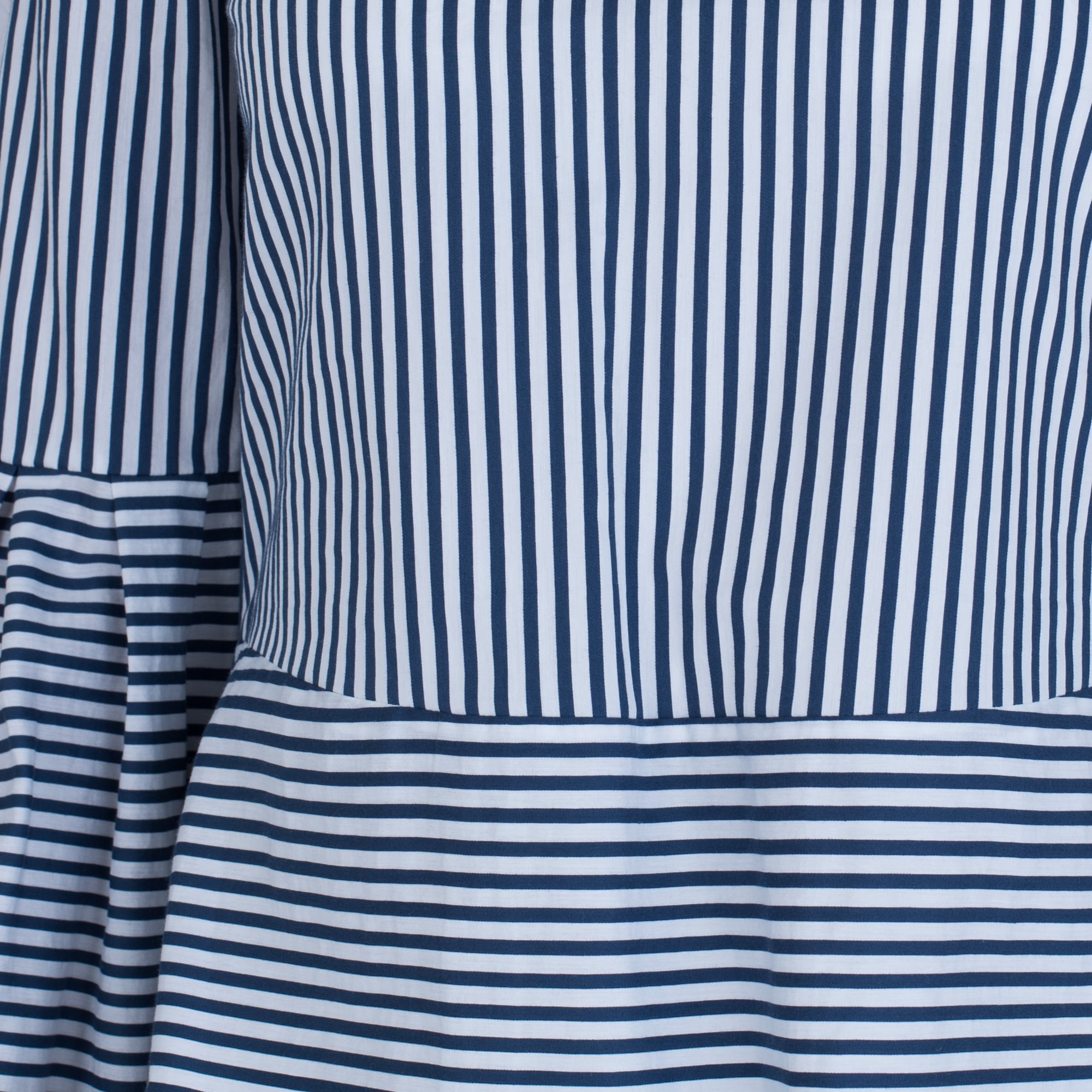Luisa Cerano Stripe Flute Sleeve Blouse French Navy/White