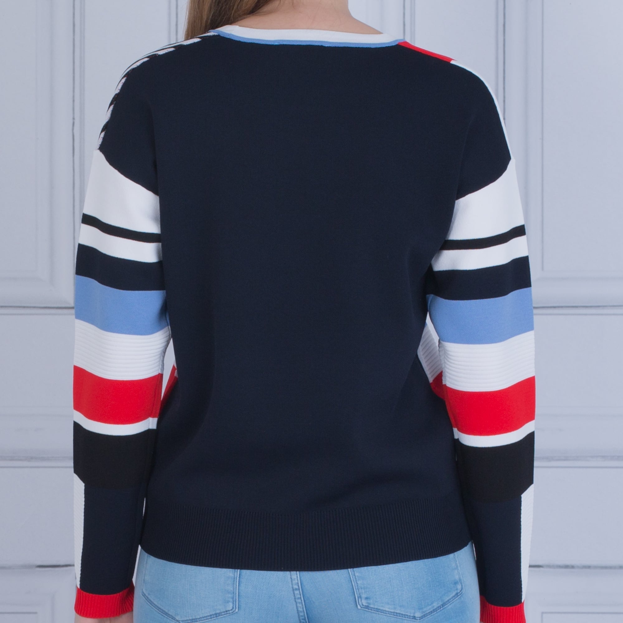 Tommy Hilfiger Pilaux Stripe Jumper White/Navy