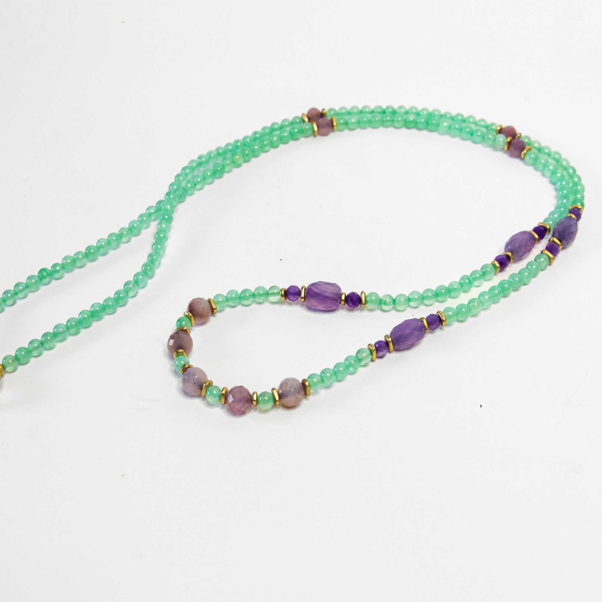Pranella Ariel Maxi Necklace Mint/Purple