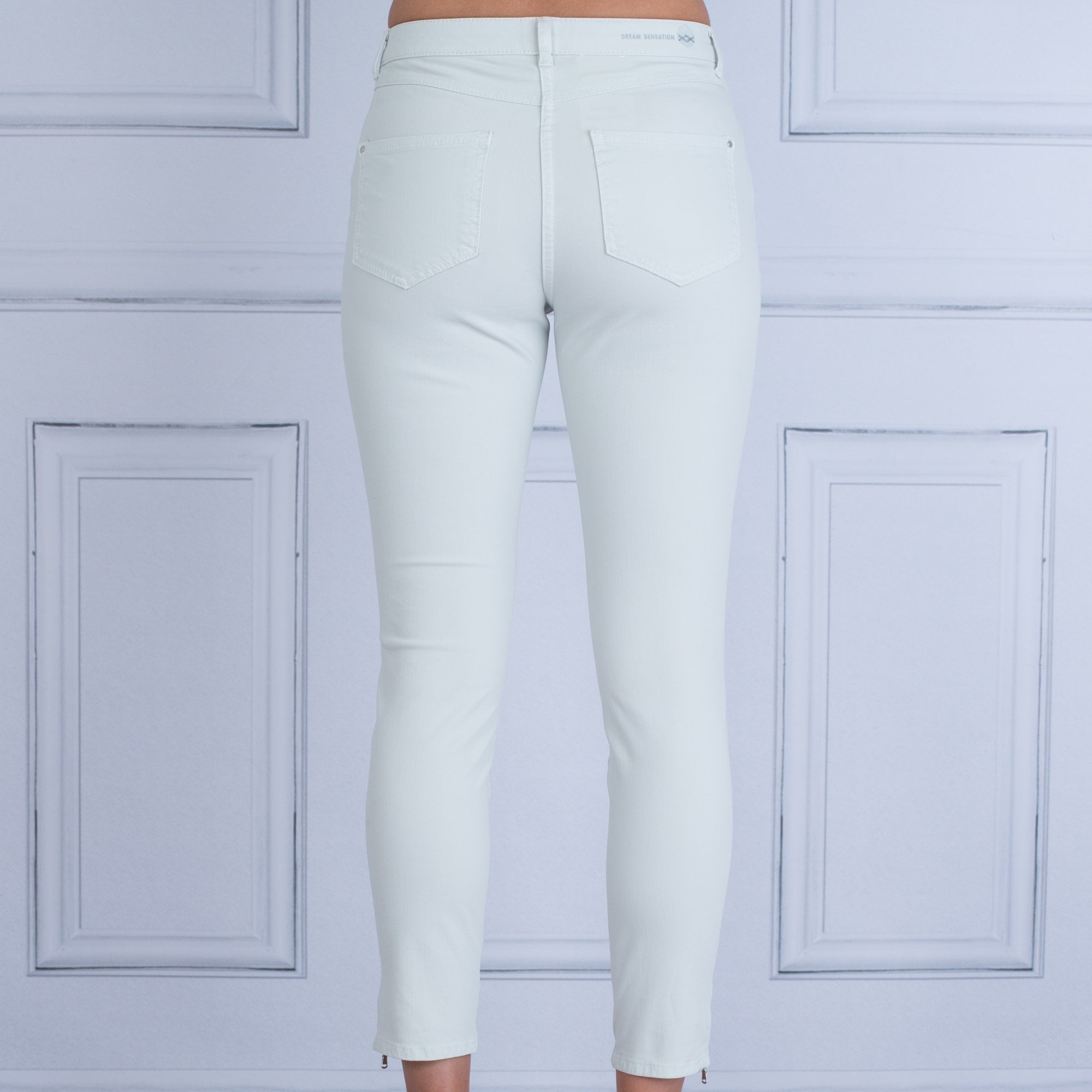 Mac Dream Sensation Skinny Jean With Ankle Zip Light Mint 27L